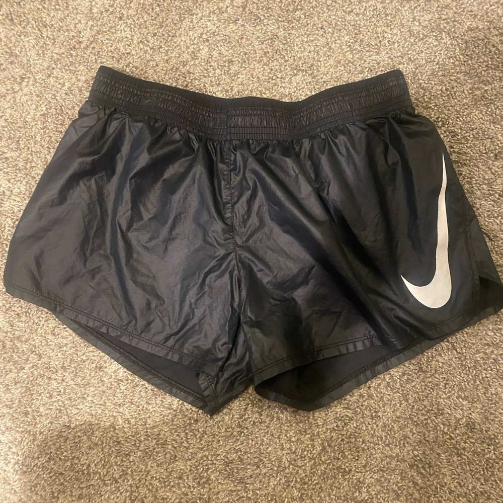 Nike Black Athletic Shorts with White Logo